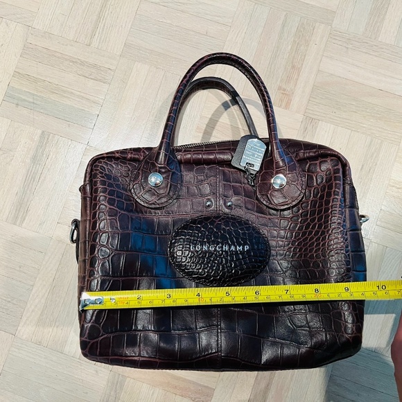 Longchamp - Top-Handle Leather Bag w/ Detachable Shoulder Strap, Good Condition! - Picture 7 of 10